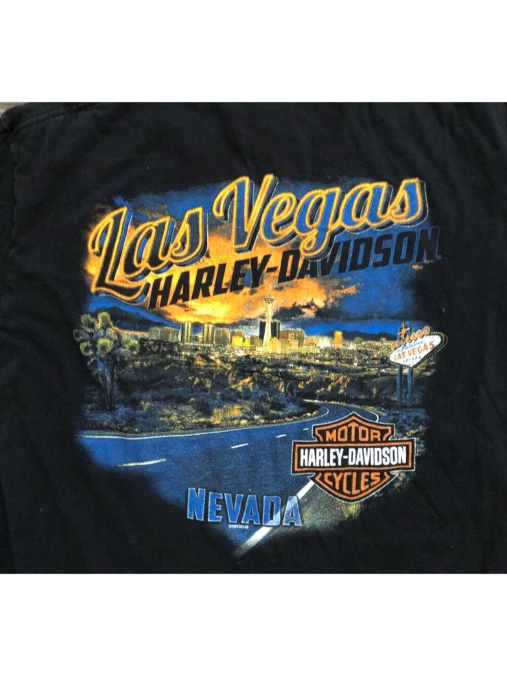 Harley Davidson Las Vegas Nevada Mens XL Black Double Sided Tee T Shirt - Picture 3 of 6